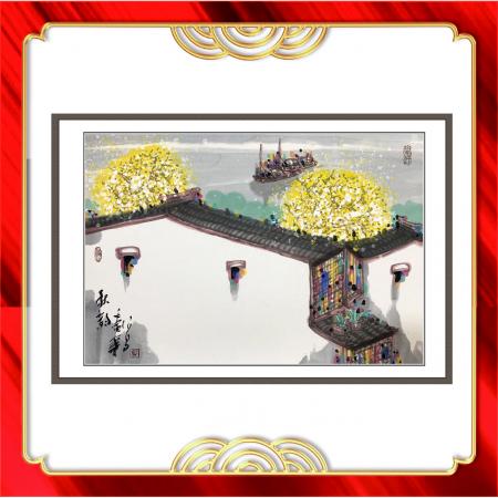 贾绍昌彩墨画  3平尺作品《秋韵》