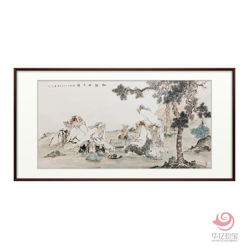 胡生旺 人物挂画高士图手绘国画名家字画茶室书房装饰画竹林七贤