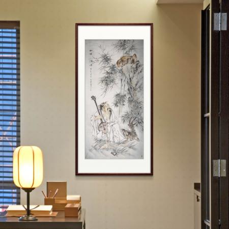 胡生旺 手绘国画人物高士图名家字画真迹书房茶室挂画 