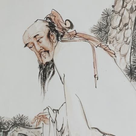胡生旺 人物毛驴挂画手绘国画名家字画书房茶室装饰画竖版胡生旺 