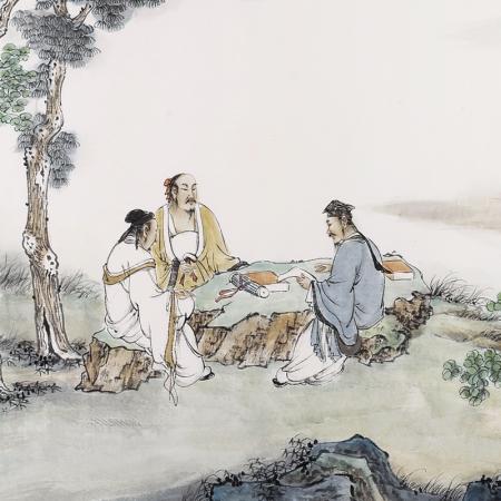 胡生旺 人物高士图客厅画中堂挂画手名家字画真迹书房茶室挂画 