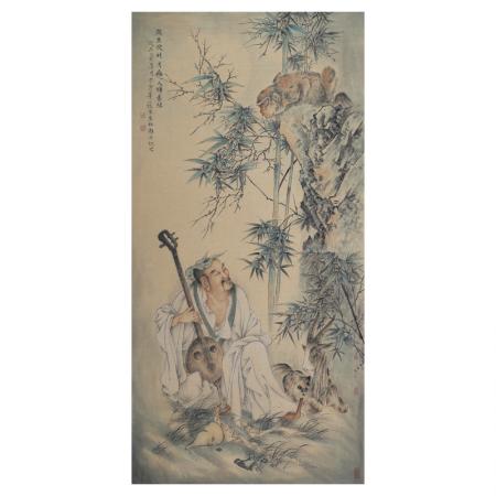 胡生旺 古人物挂画手绘名家字画客厅办公室书房装饰画水墨国画 