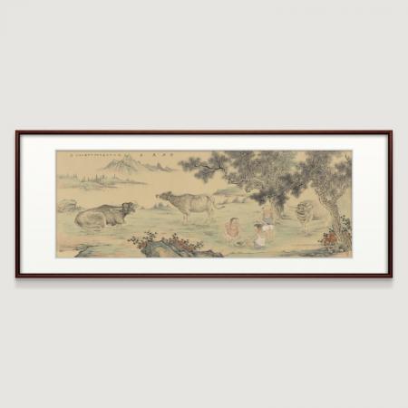 胡生旺 人物儿童画客厅画手绘国画名家字画真迹书房挂画胡生旺 