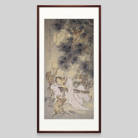 胡生旺 古人物挂画手绘名家字画客厅办公室书房装饰画水墨国画