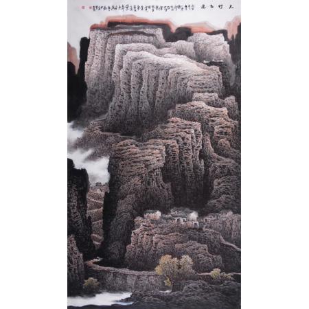 张月岗《太行石道》8平尺太行山系列作品