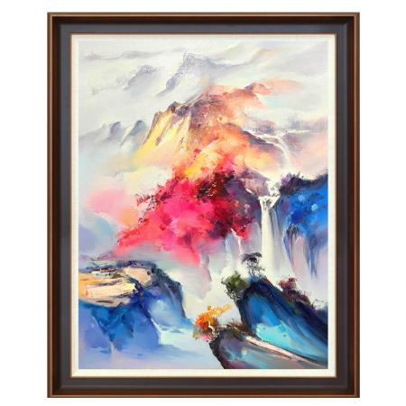 张开宇4.32平尺油画作品《云岭探幽》