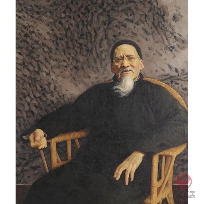  靳尚谊油画作品《晚年黄宾虹》