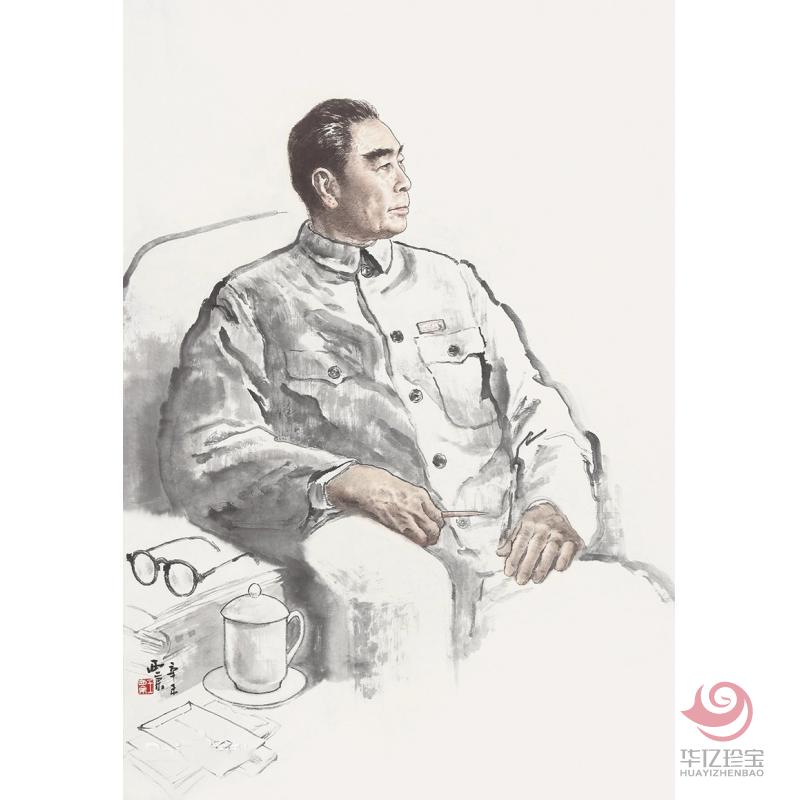 王西京中G画作品《周恩来同志》