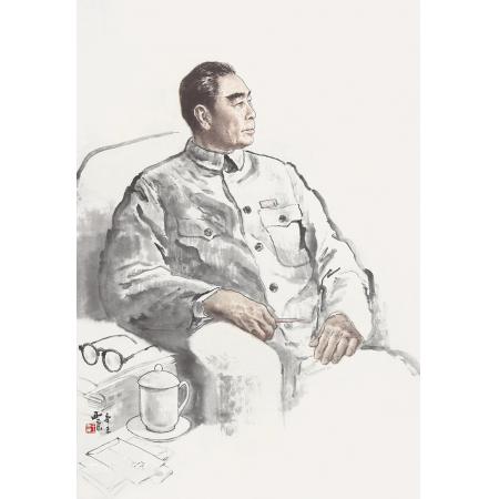 王西京中G画作品《周恩来同志》