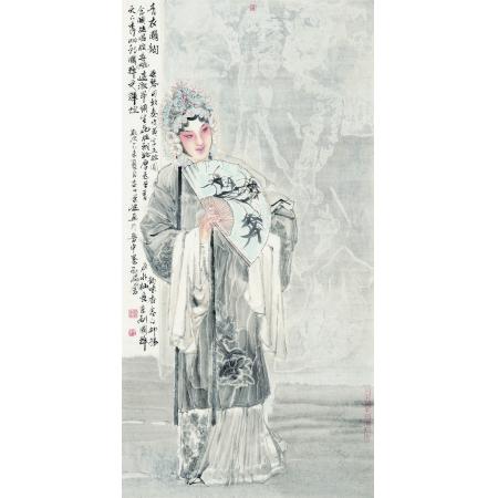 美术家协会会员,工笔画协会梁健作品《戏画》