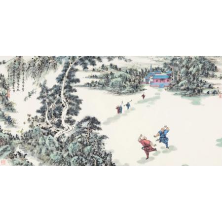 中国河南籍艺术家郭子昂《山水画》1