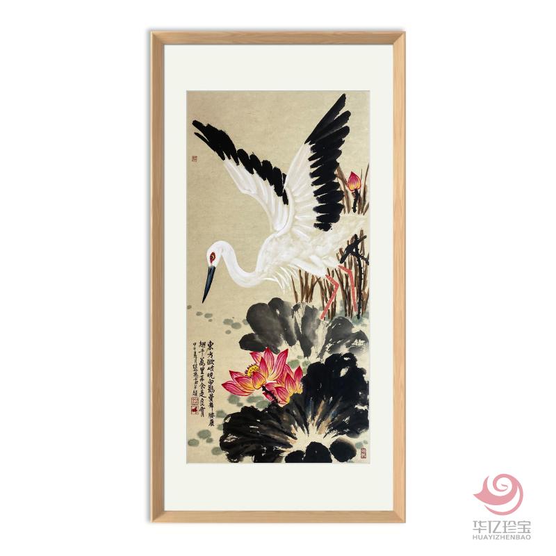 张扬8平尺花鸟作品《白鹤曼舞》