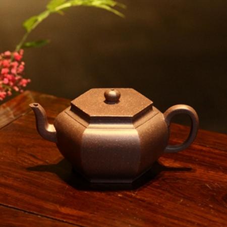 顾鑫衍《六方华樽》助理工艺美术师手工原矿紫皮龙宜兴紫砂壶