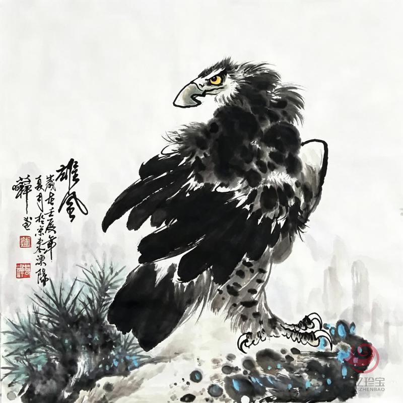 著名画家刘若禅作品《雄风》