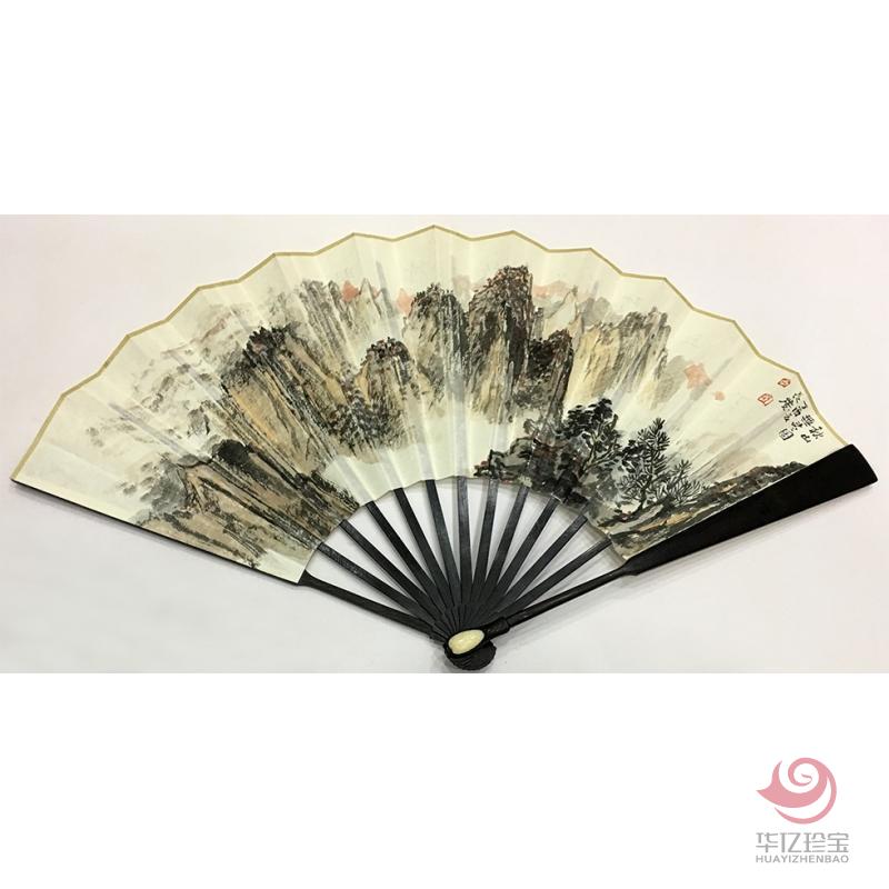 中国美术家协会会员 宋长发 书画成扇《秋山兴画图（秋36）》