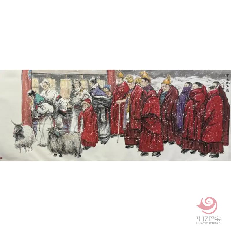 雪域礼佛图-青海水墨画家杨明作品