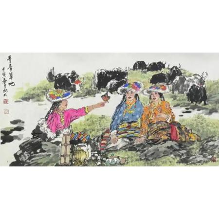 青青草地-青海水墨画家杨明作品
