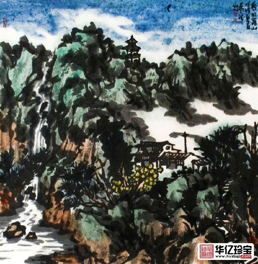 shouc小品画 中国美协邹梦德斗方山水画《梦回家山》