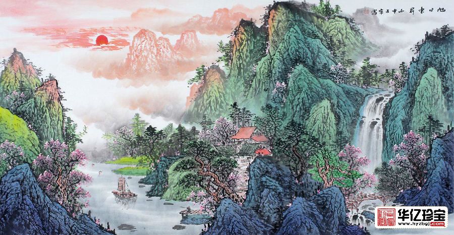 ZUI美客厅山水画 王宁ZUI新山水画作品《旭日东升》