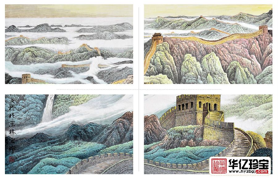 李林宏大尺寸横幅山水画作品中G魂《万里长城》