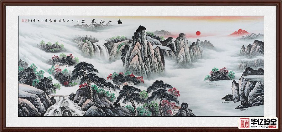 客厅山水画 李林宏ZUI新力作高山流水《福地安居》