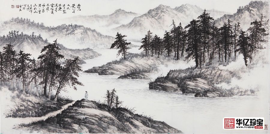 当代画坛黑马 吴大恺山水画作品《幽鸟无心去又还》