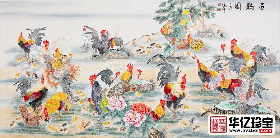 【shouc推荐】画家王建辉ZUI新八尺国画精品《百鸡图》