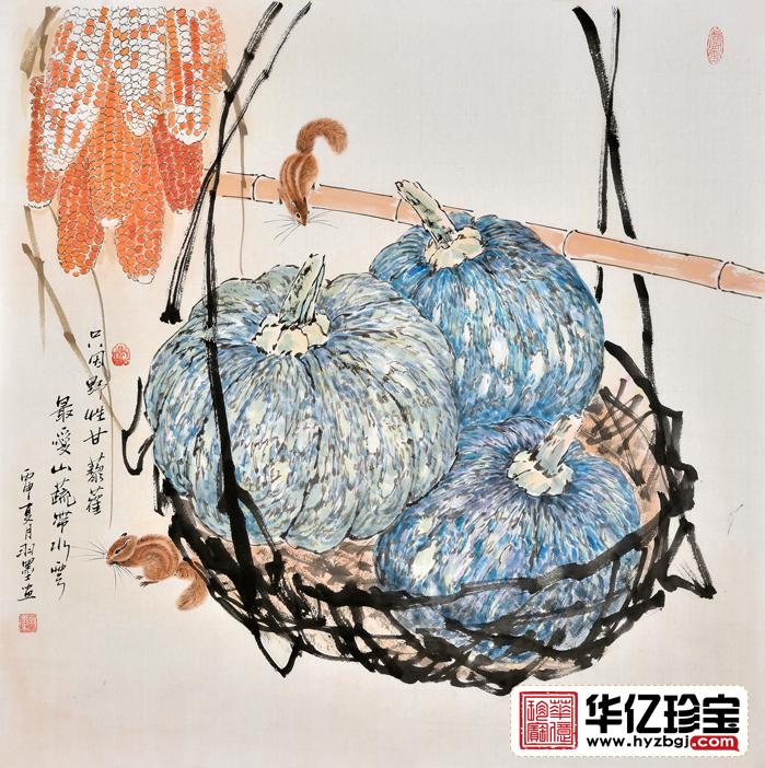 餐厅装饰画 羽墨动物画 小松鼠《只因野性干藜藿，ZUI爱山蔬带水云》