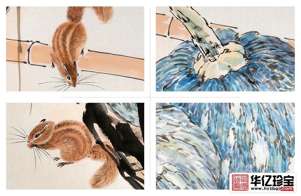 餐厅装饰画 羽墨动物画 小松鼠《只因野性干藜藿，ZUI爱山蔬带水云》