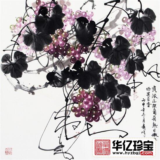 聂峰四平尺作品 露浓压架葡萄熟