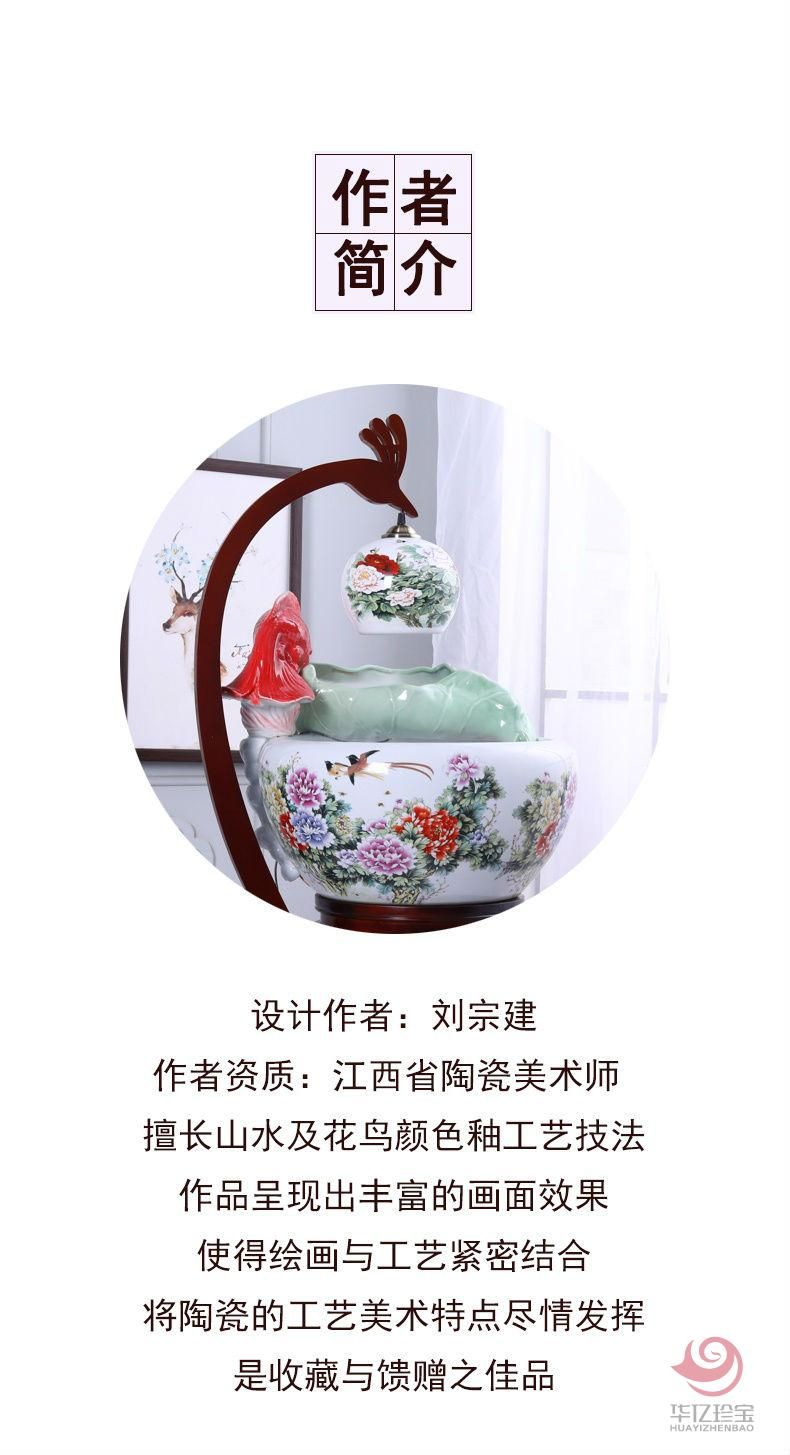 景德镇陶瓷富贵有余粉彩陶瓷缸