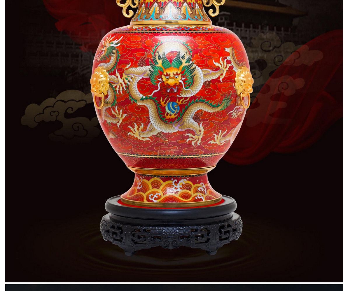 戴嘉林、郭鸣、丁明鸿、冯超、冯延明 景泰蓝《龙腾盛世转运尊》shouc品