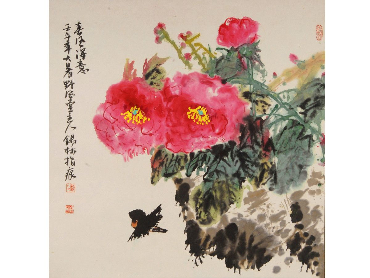 潘锡林《春风得意》68×68cm