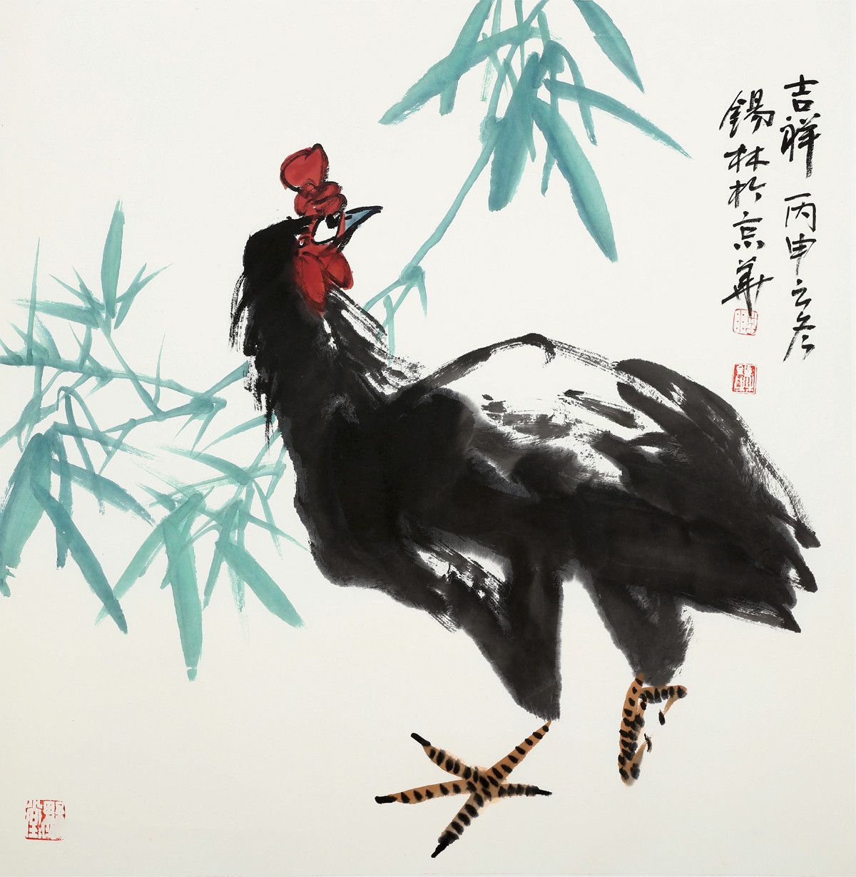 潘锡林《吉祥》68×68cm