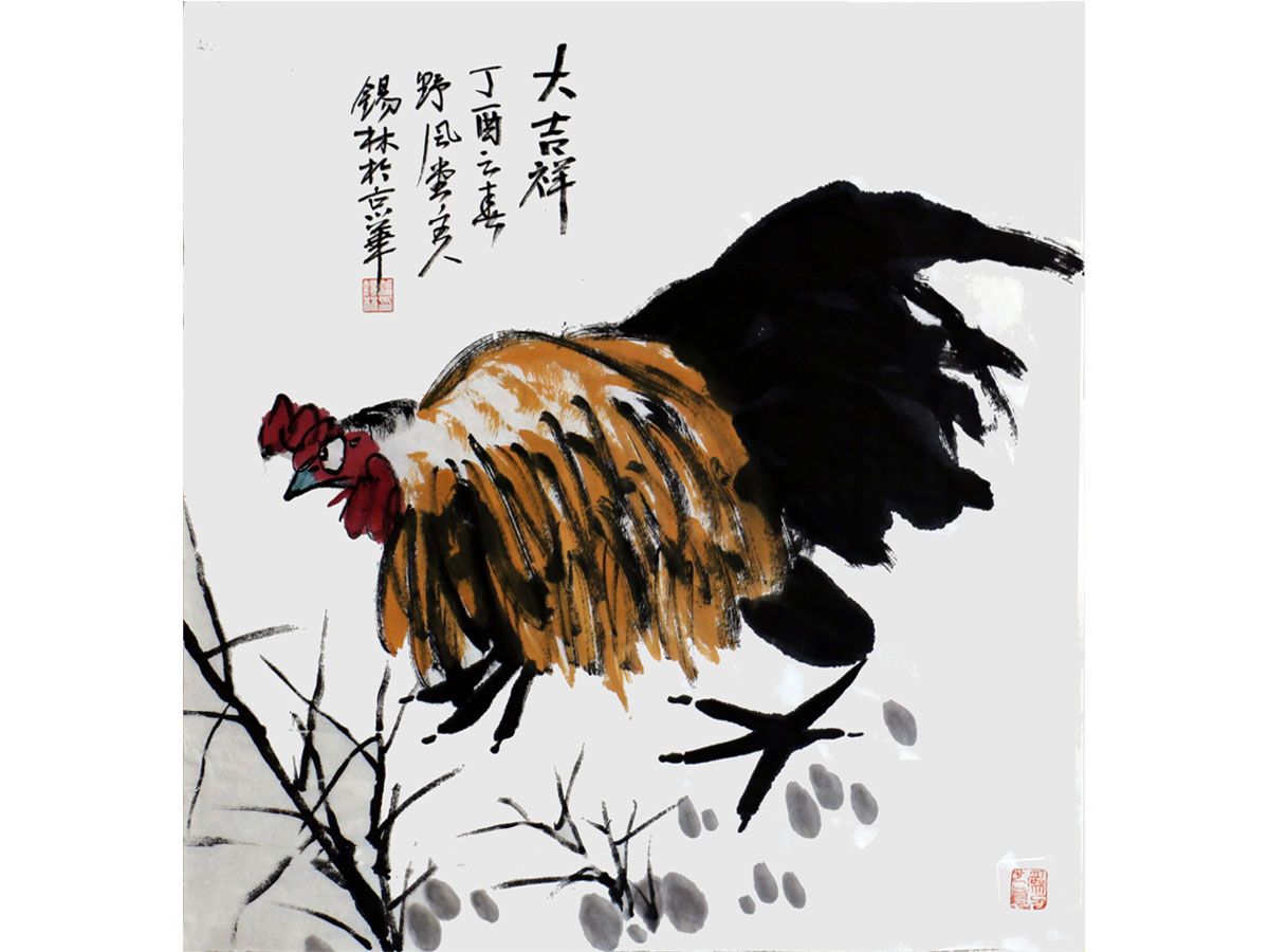 潘锡林《大吉祥》68×68cm