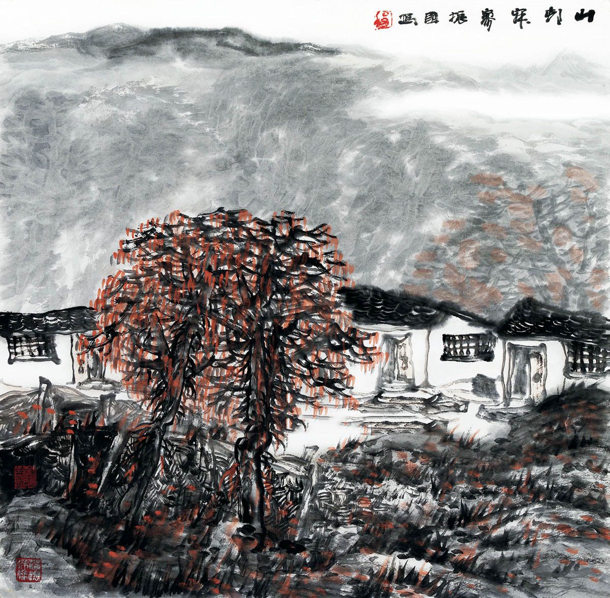 程振国《山村寂寥》68×68cm