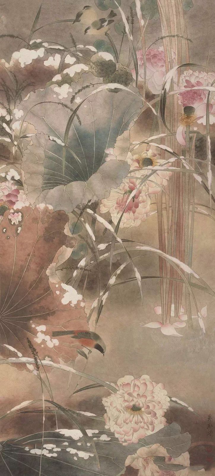 贾广健《香冷红衣落》 136×62cm