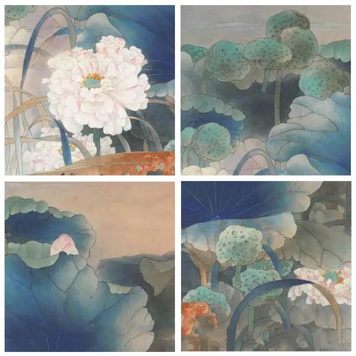 贾广健《白藕花》66×66cm