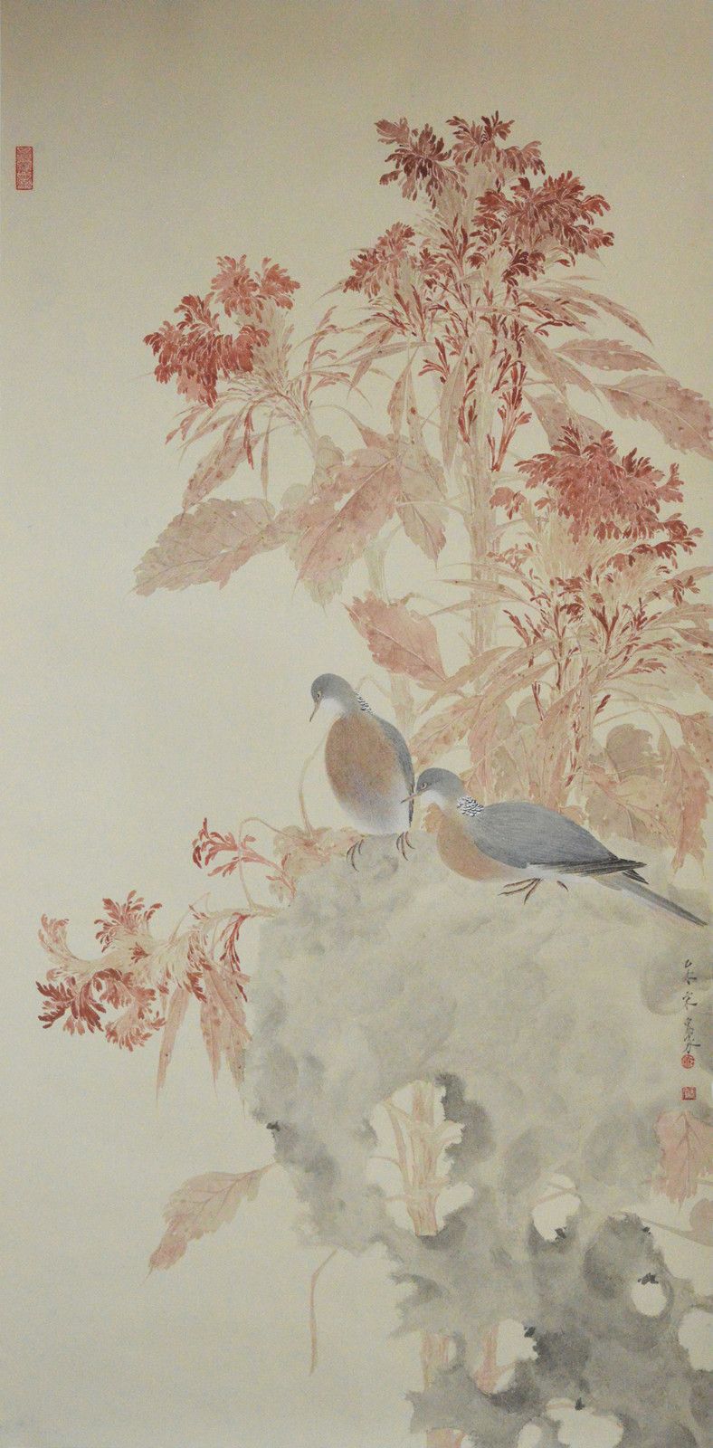 宋宏家《花鸟画》136x68cm