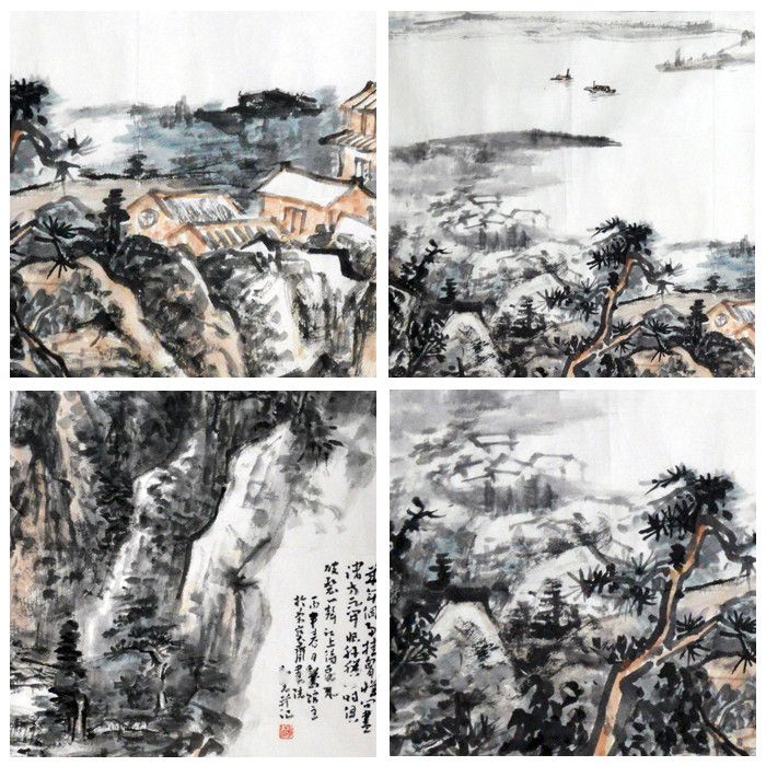 李弘夫《山水画》136×68cm