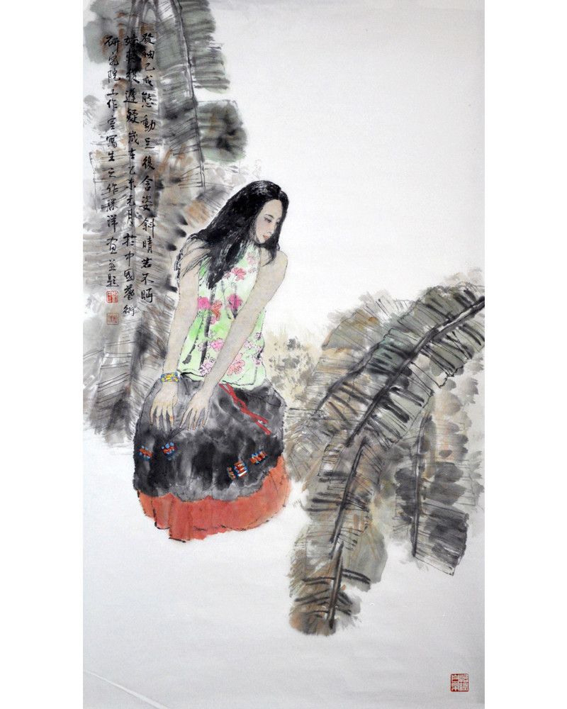 刘胜洋《玉台新咏》136×68cm