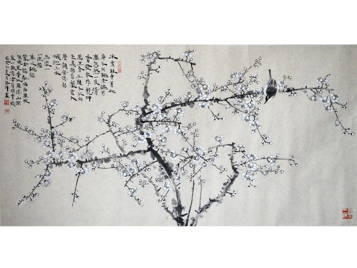 刘胜洋《梅》136×68cm