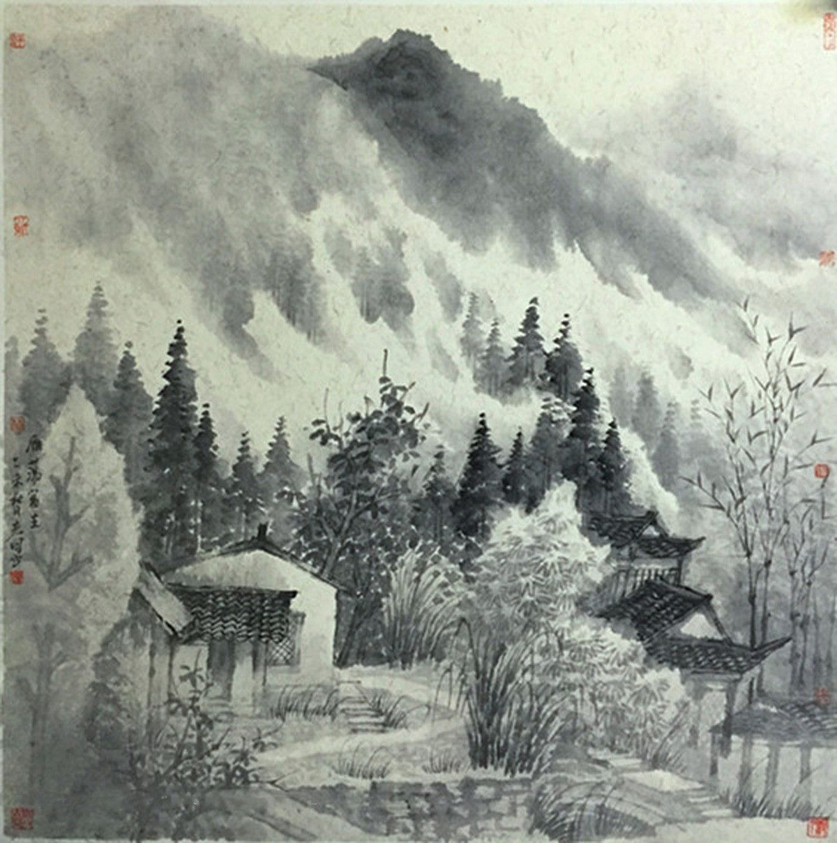 曾先国《雁荡写生》50×50cm