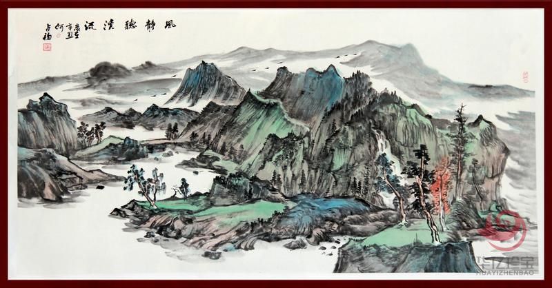 宁夏美协副主席  山水画家何占福《风静听溪流》8平尺横幅