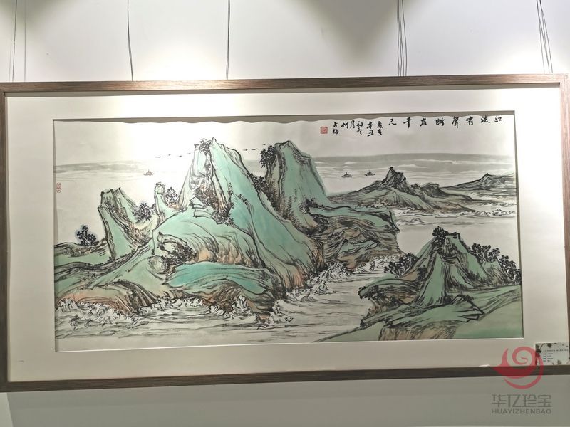 宁夏美协副主席  山水画家何占福《江流有声》8平尺竖幅