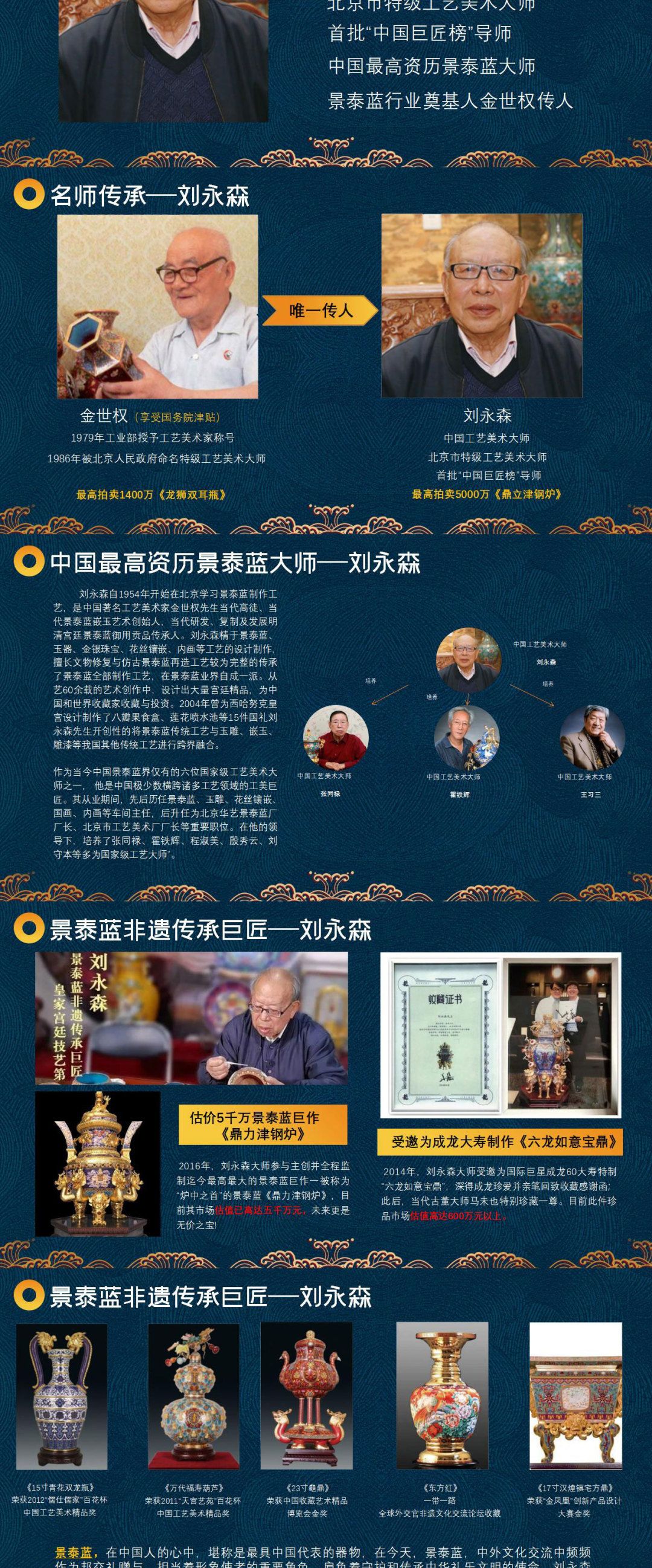 《一帆风顺》红船  臻藏版景泰蓝花丝镶嵌   刘永森大师创作