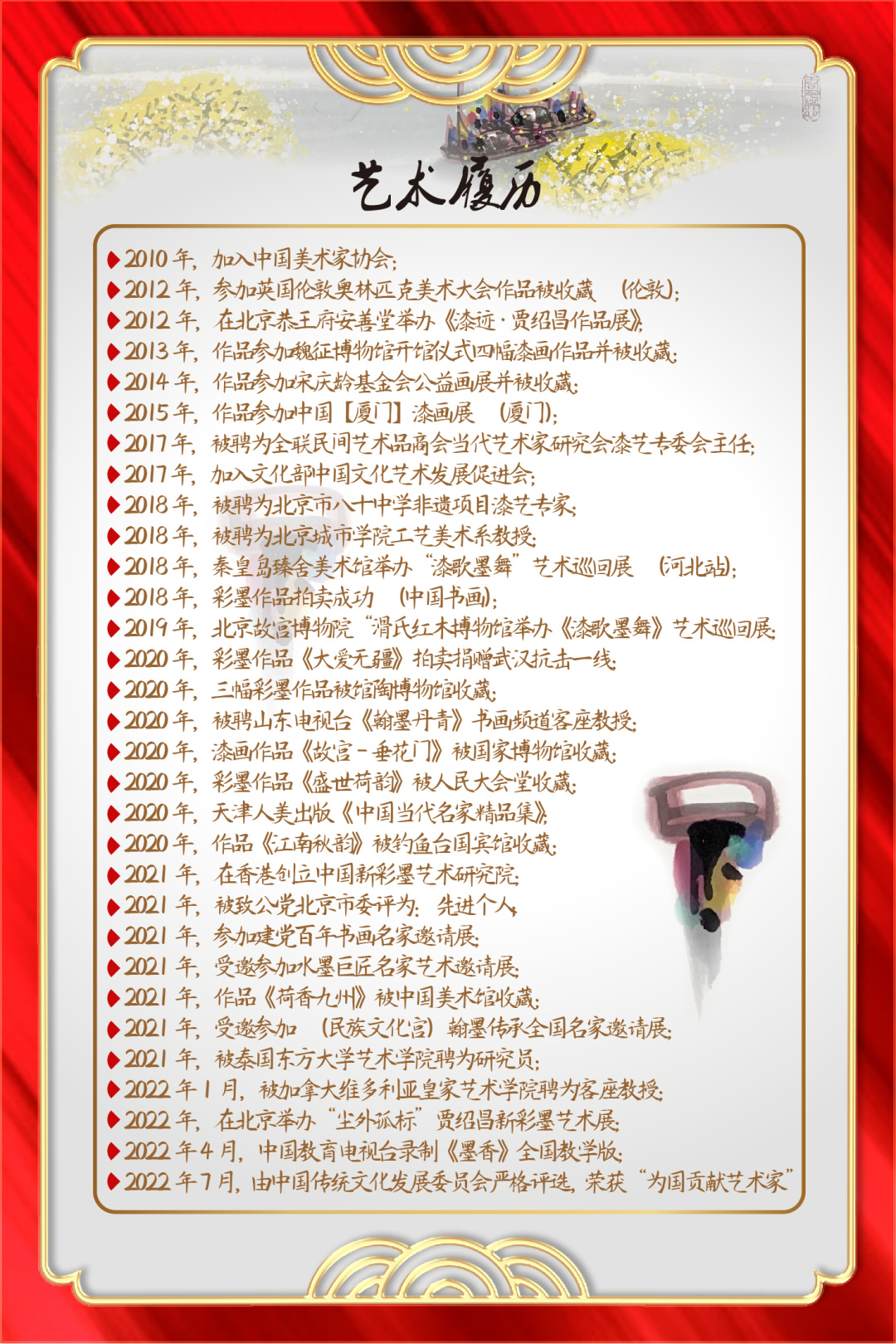 贾绍昌彩墨画  3平尺作品《秋韵》