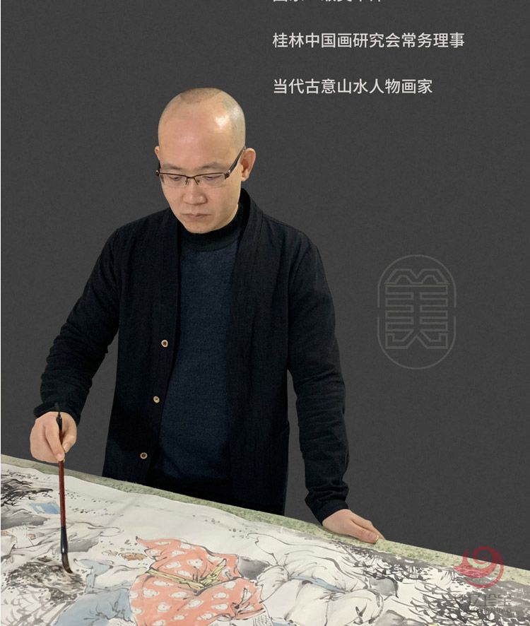 胡生旺 人物儿童画客厅画手绘国画名家字画真迹书房挂画胡生旺 