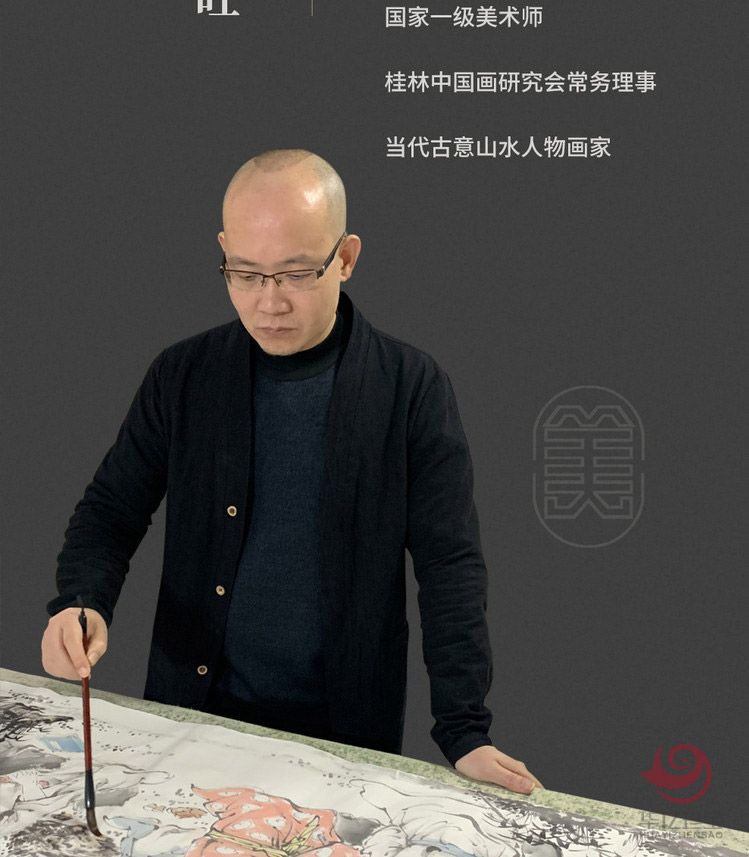 胡生旺 人物毛驴挂画手绘国画名家字画书房茶室装饰画竖版胡生旺 