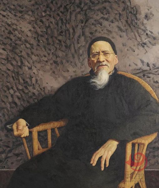  靳尚谊油画作品《晚年黄宾虹》